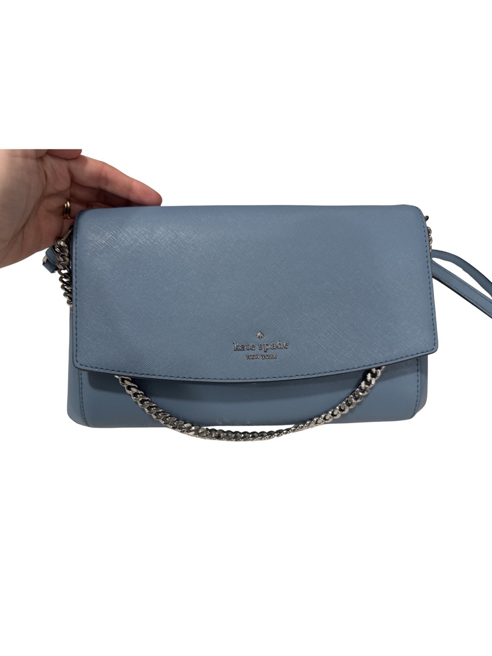 Kate Spade Laurel Way Greer Blue Leather Crossbody Bag